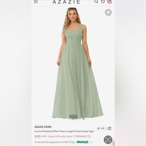 Azazie Dusty Sage Maxi Dress